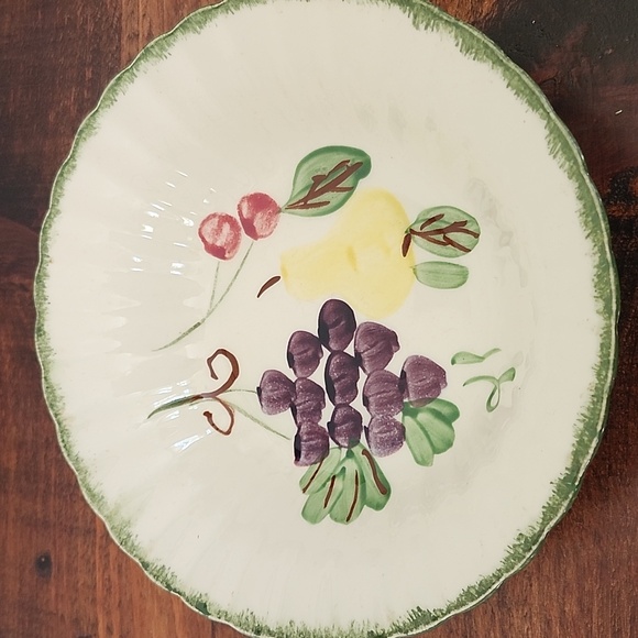 Other - VTG Bowl BLUE RIDGE POTTERY Fruit Design Ceramic Green Trim. Hand Painted